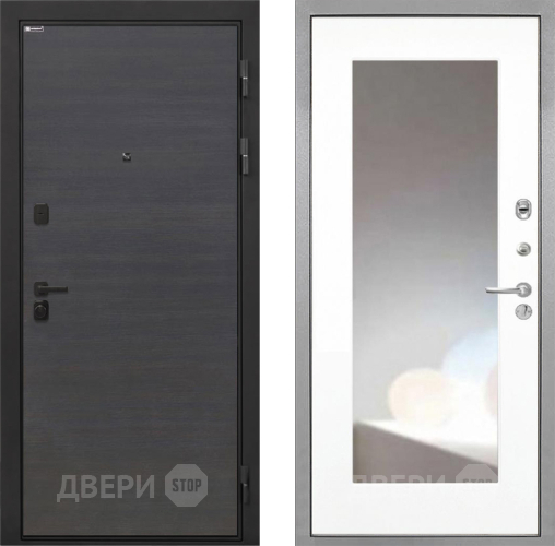 Входная металлическая Дверь Интекрон (INTECRON) Профит Black Эковенге ФЛЗ-120-М Зеркало Белый матовый в Воскресенске