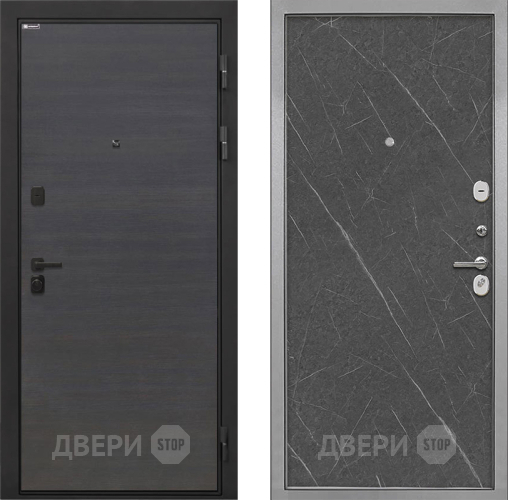 Входная металлическая Дверь Интекрон (INTECRON) Профит Black Эковенге Гладкая Гранит лава оникс в Воскресенске