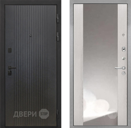 Входная металлическая Дверь Интекрон (INTECRON) Профит Black ФЛ-295 ФЛЗ-516 Зеркало Сосна белая в Воскресенске