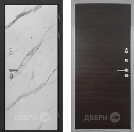 Входная металлическая Дверь Интекрон (INTECRON) Гектор Мрамор Арктик Гладкая Эковенге поперечный в Воскресенске