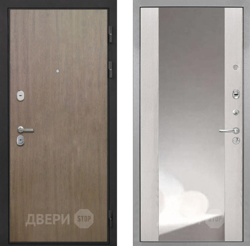 Входная металлическая Дверь Интекрон (INTECRON) Гектор Венге Коричневый ФЛЗ-516 Зеркало Сосна белая в Воскресенске
