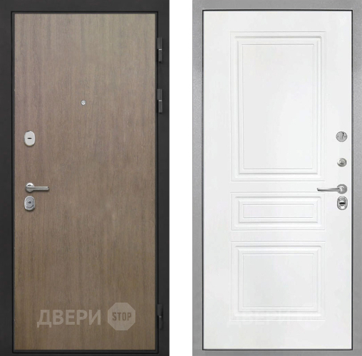 Входная металлическая Дверь Интекрон (INTECRON) Гектор Венге Коричневый ФЛ-243 Белый матовый в Воскресенске