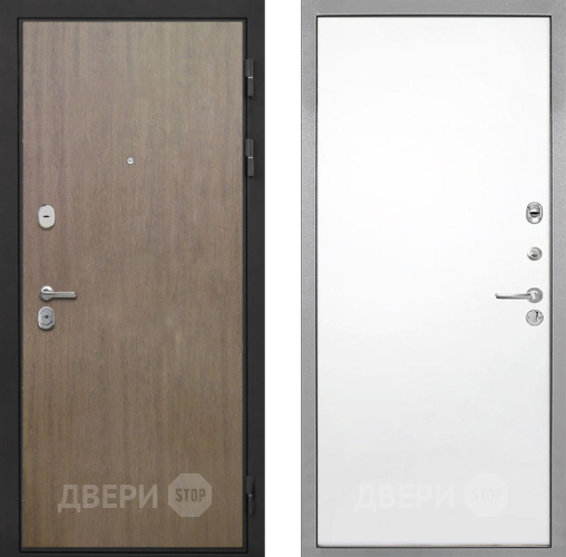 Входная металлическая Дверь Интекрон (INTECRON) Гектор Венге Коричневый Гладкая Силк Сноу в Воскресенске