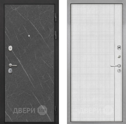 Входная металлическая Дверь Интекрон (INTECRON) Гектор Гранит Лава Оникс В-07 с молдингом Лофт белый в Воскресенске