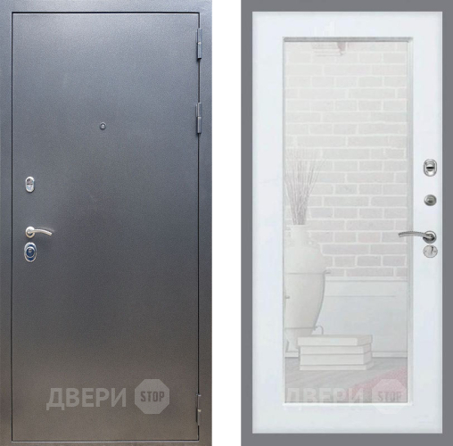 Входная металлическая Дверь Рекс (REX) 11 Зеркало Пастораль Белый ясень в Воскресенске
