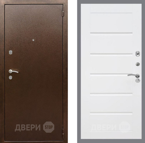 Дверь Рекс (REX) 1А Медный Антик Сити Белый ясень в Воскресенске