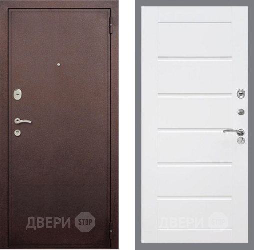 Входная металлическая Дверь Рекс (REX) 2 Медный Антик Сити Белый ясень в Воскресенске