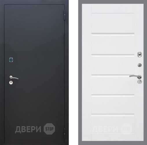 Дверь Рекс (REX) 1A Черный Муар Сити Белый ясень в Воскресенске