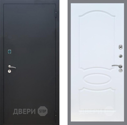 Дверь Рекс (REX) 1A Черный Муар FL-128 Белый ясень в Воскресенске