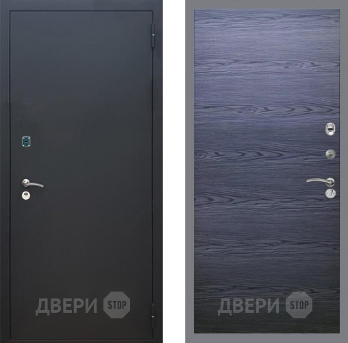 Входная металлическая Дверь Рекс (REX) 1A Черный Муар GL Дуб тангенальный черный в Воскресенске