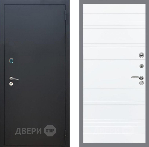 Дверь Рекс (REX) 1A Черный Муар Line Силк Сноу в Воскресенске