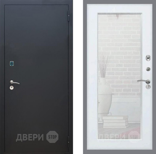 Входная металлическая Дверь Рекс (REX) 1A Черный Муар Зеркало Пастораль Силк Сноу в Воскресенске