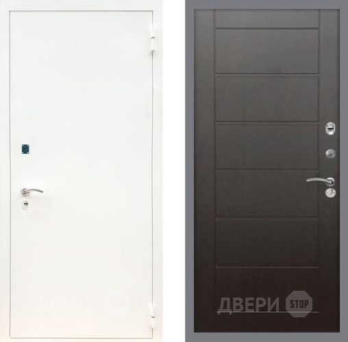 Входная металлическая Дверь Рекс (REX) 1А Белая шагрень Сити Венге в Воскресенске