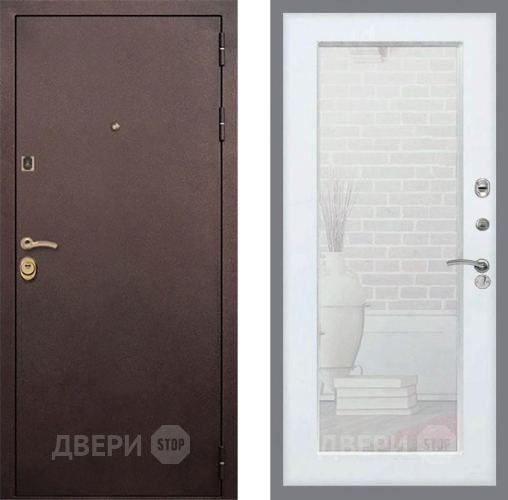 Дверь Рекс (REX) Лайт 3К Зеркало Пастораль Белый ясень в Воскресенске
