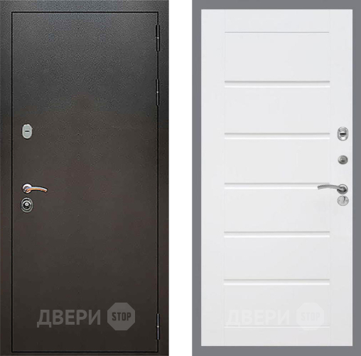 Входная металлическая Дверь Рекс (REX) 5 Серебро Антик Сити Белый ясень в Воскресенске