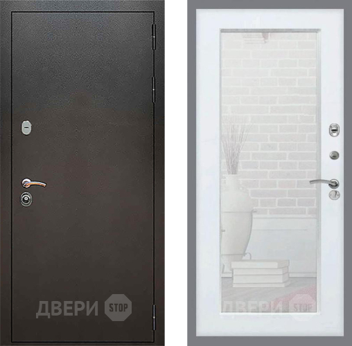 Входная металлическая Дверь Рекс (REX) 5 Серебро Антик Зеркало Пастораль Силк Сноу в Воскресенске