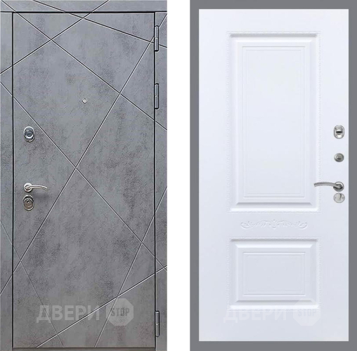 Входная металлическая Дверь Рекс (REX) 13 Бетон Темный Смальта Силк Сноу в Воскресенске