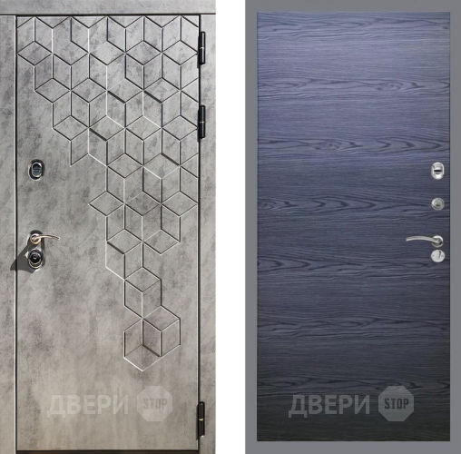 Входная металлическая Дверь Рекс (REX) 23 GL Дуб тангенальный черный в Воскресенске