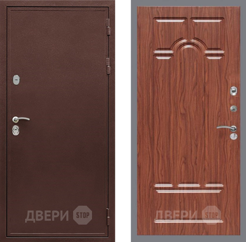 Входная металлическая Дверь Рекс (REX) 5 металл 3 мм FL-58 орех тисненый в Воскресенске